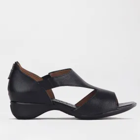 Closed Back T-Bar Sandal in Black - 12631