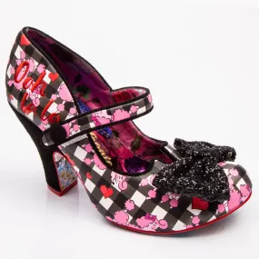 Irregular Choice Fancy That Gingham Poodle Heels in Black