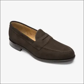 Loake Imperial Dark Brown Suede Penny Loafer--