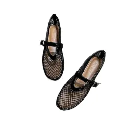 Merendy Nautica Mesh Trend Comfort Retro Black Loafers  