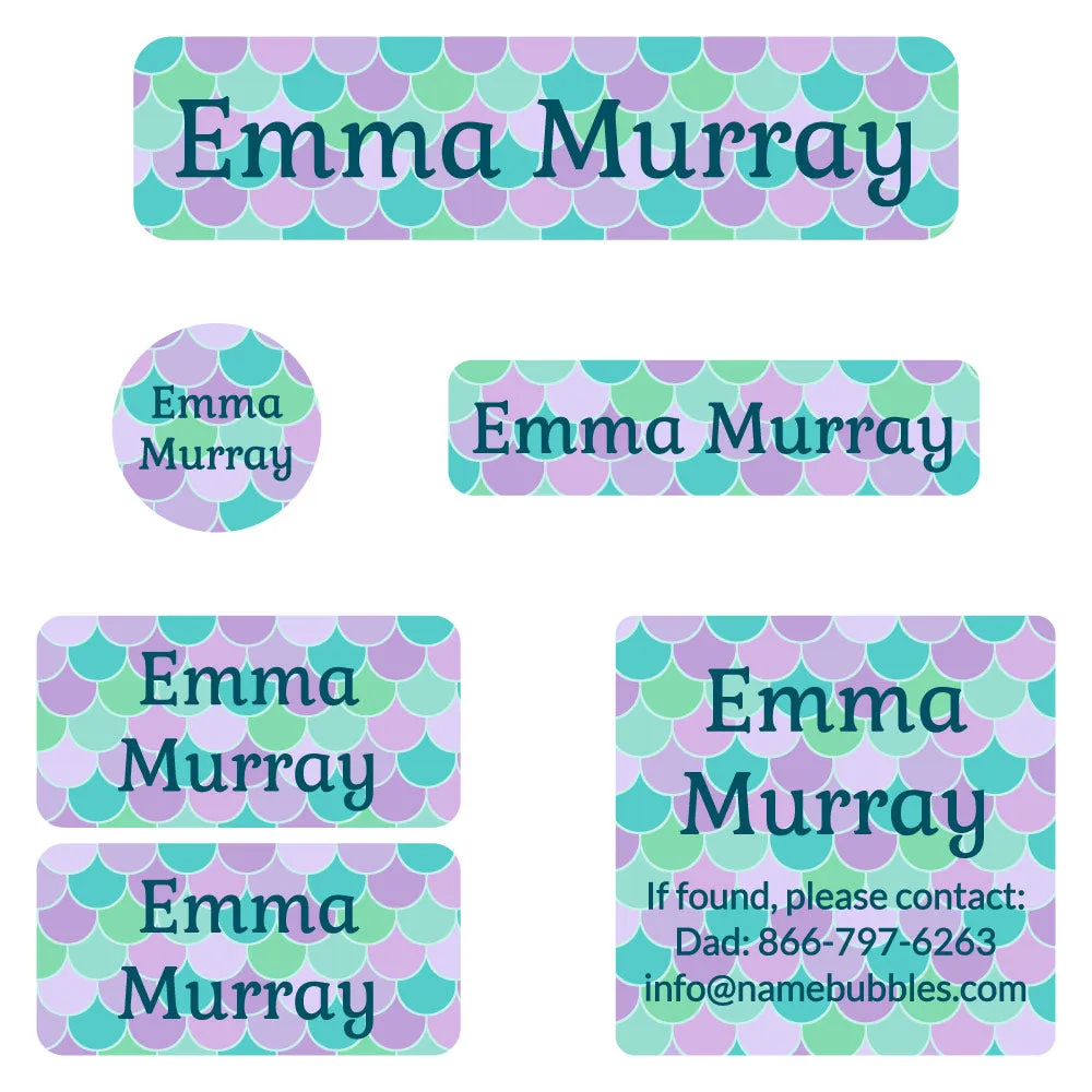 Mermaid Pattern Camp Labels Pack
