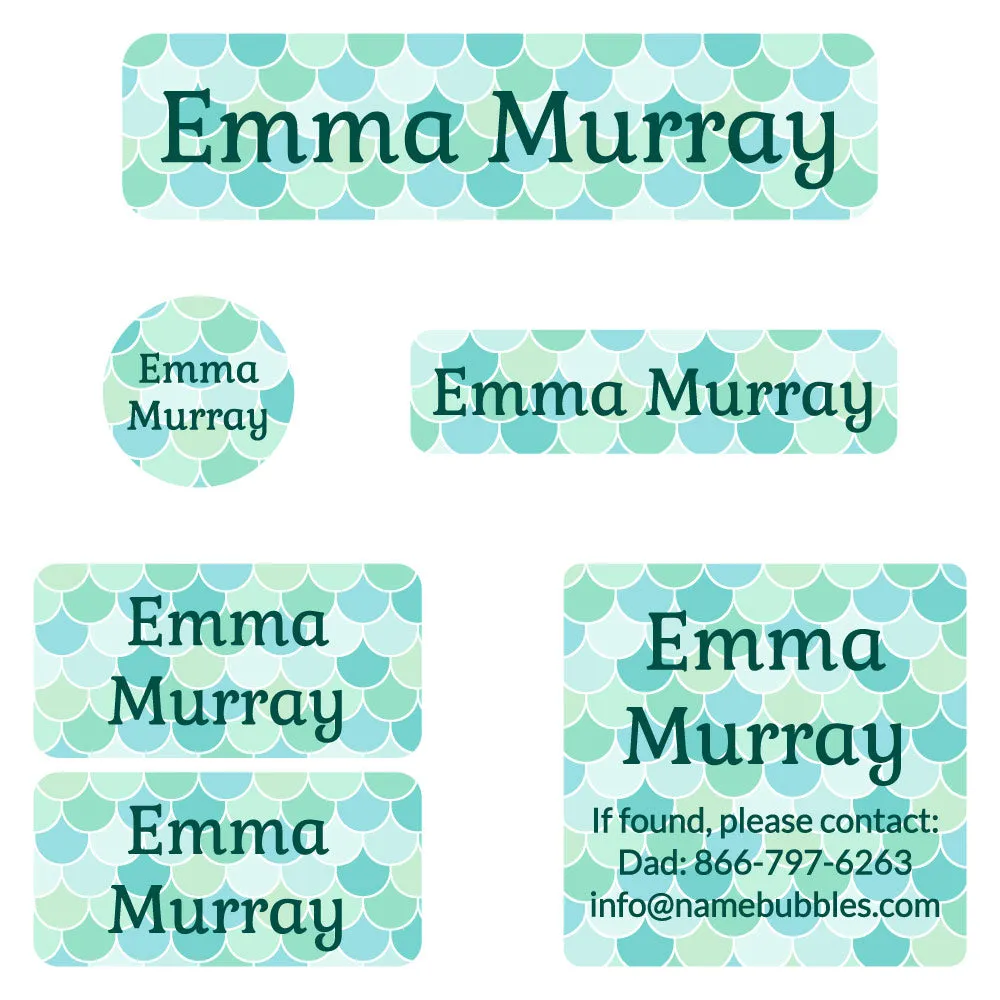 Mermaid Pattern Camp Labels Pack