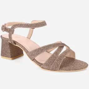 Womens "SAVON" Crossover Strap Block Heeled Sandals